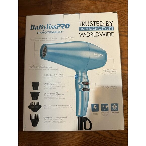 BabylissPRO Nano Titanium Turbo Xtreme Professional Hair Dryer - NIB - Picture 3 of 4